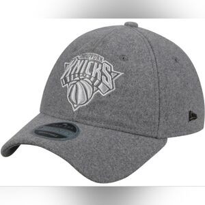 New York Knicks New Era Gray Cashmere Black Label Series 9TWENTY Adj Hat